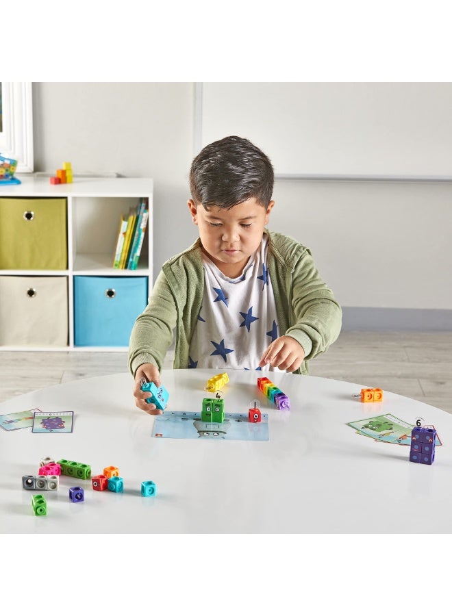 هاند2مايند مجموعة أنشطة MathLink Cubes Numberblocks 1-10، 30 نشاطًا تعليميًا لمرحلة ما قبل المدرسة، مكعبات العد، مكعبات الربط، ألعاب تعليمية هدية للأطفال، ألعاب الأرقام، أدوات تعليمية للرياضيات لرياض الأطفال - Image 4